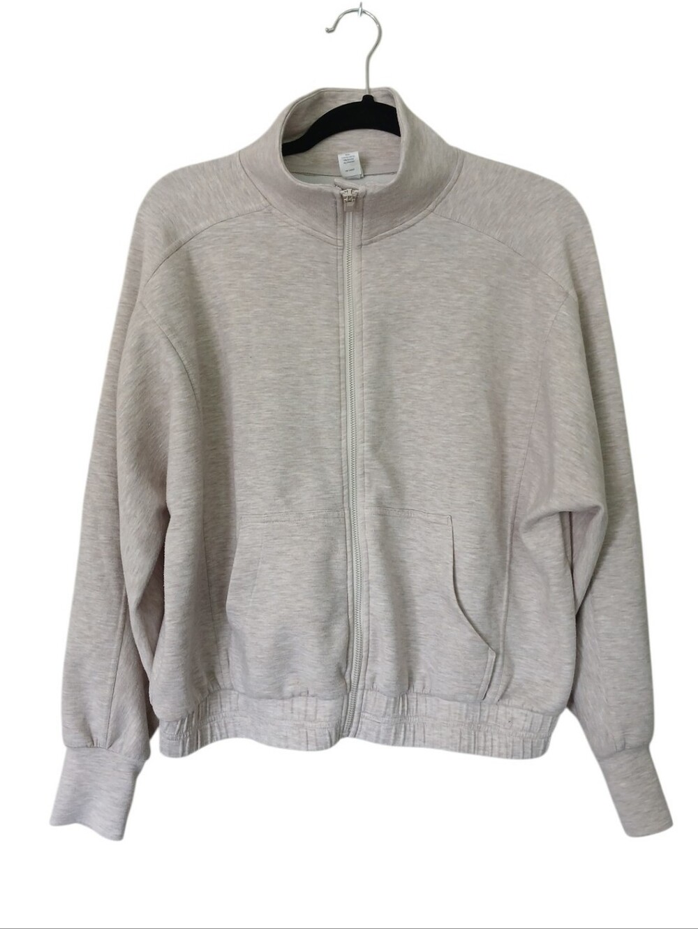 Yogalicious Scuba Muse Jacket Light Beige Full-Zip Bomber Size Medium